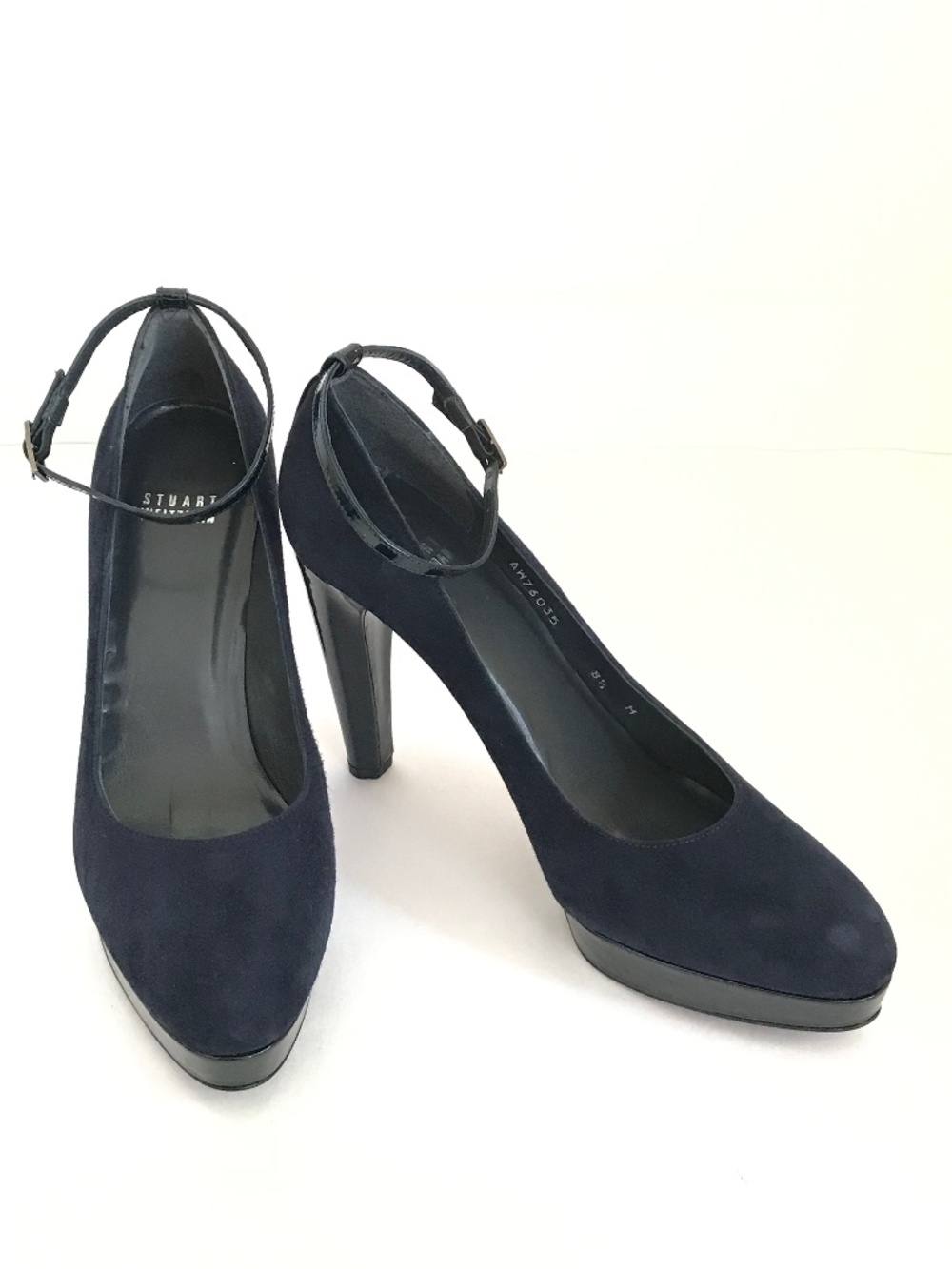 STUART WEITZMAN Suede Platform Classic Pumps Blue Black Women’s Size 8.5
